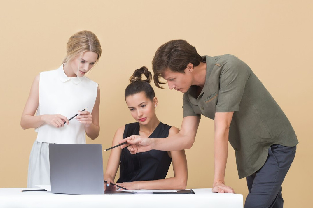 business team discussing digital tools